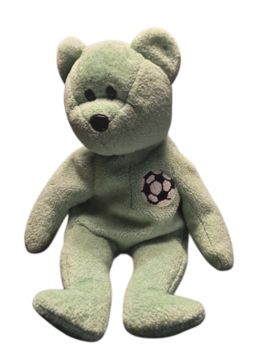 Ty Green Plush Teddy Bear with Soccer Patch
